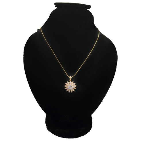 Crystal Bridal Snowflake Pendant Necklace - D133 - 2